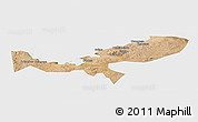 Satellite Panoramic Map of Magu, single color outside
