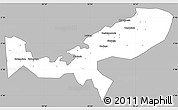 Gray Simple Map of Magu, single color outside