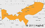 Political Simple Map of Magu, single color outside, borders and labels