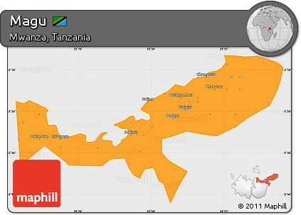 Political Simple Map of Magu, single color outside