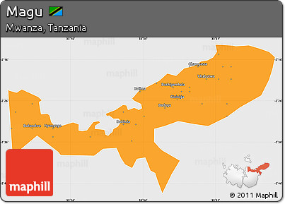 Political Simple Map of Magu, single color outside