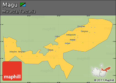 Savanna Style Simple Map of Magu, single color outside