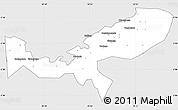 Silver Style Simple Map of Magu, single color outside