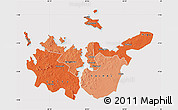 Political Shades Map of Mwanza, cropped outside