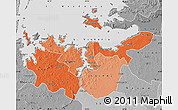 Political Shades Map of Mwanza, desaturated