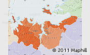 Political Shades Map of Mwanza, lighten