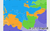 Political Simple Map of Mwanza, political shades outside