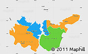 Political Simple Map of Mwanza, single color outside