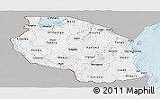 Gray Panoramic Map of Tanzania, single color outside