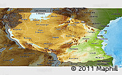 Physical Panoramic Map of Tanzania, darken, land only