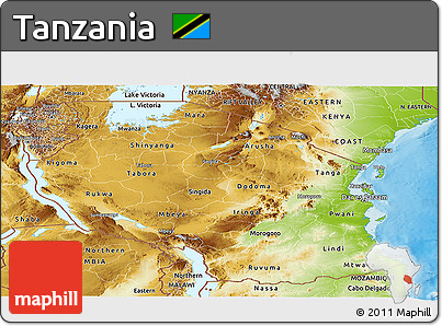 Physical Panoramic Map of Tanzania