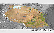 Satellite Panoramic Map of Tanzania, desaturated