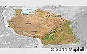 Satellite Panoramic Map of Tanzania, lighten, desaturated