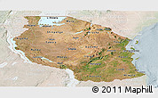 Satellite Panoramic Map of Tanzania, lighten
