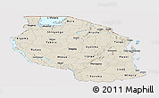 Shaded Relief Panoramic Map of Tanzania, cropped outside