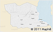 Classic Style 3D Map of Bagamoyo, single color outside