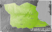 Physical 3D Map of Bagamoyo, darken, desaturated