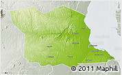Physical 3D Map of Bagamoyo, lighten, semi-desaturated