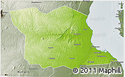 Physical 3D Map of Bagamoyo, semi-desaturated