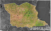 Satellite 3D Map of Bagamoyo, darken, desaturated
