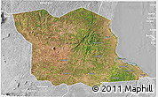 Satellite 3D Map of Bagamoyo, lighten, desaturated