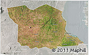 Satellite 3D Map of Bagamoyo, lighten, semi-desaturated