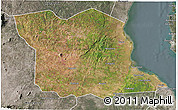 Satellite 3D Map of Bagamoyo, semi-desaturated