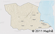 Shaded Relief 3D Map of Bagamoyo, single color outside