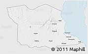Silver Style 3D Map of Bagamoyo, single color outside