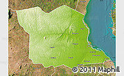 Physical Map of Bagamoyo, satellite outside