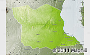 Physical Map of Bagamoyo, semi-desaturated