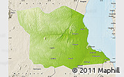 Physical Map of Bagamoyo, shaded relief outside