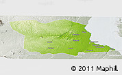 Physical Panoramic Map of Bagamoyo, lighten, semi-desaturated
