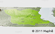 Physical Panoramic Map of Bagamoyo, semi-desaturated