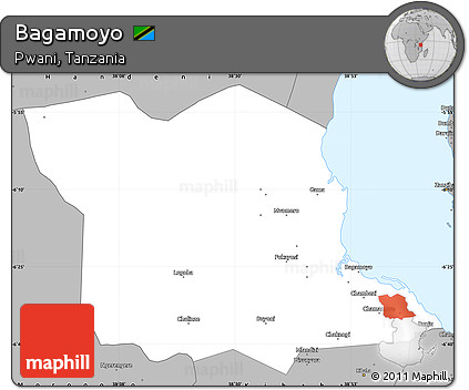 Gray Simple Map of Bagamoyo