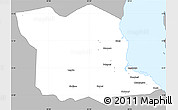 Gray Simple Map of Bagamoyo, single color outside
