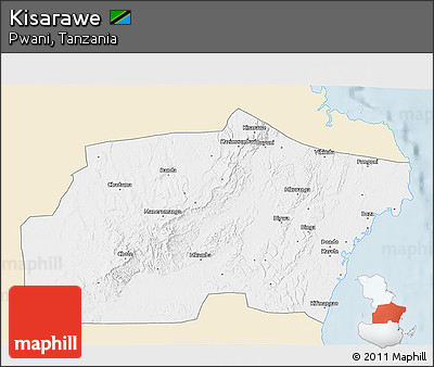 Classic Style 3D Map of Kisarawe, single color outside