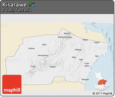 Classic Style 3D Map of Kisarawe, single color outside