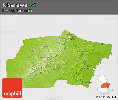 Physical 3D Map of Kisarawe, cropped outside