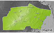Physical 3D Map of Kisarawe, darken, desaturated