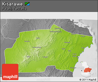 Physical 3D Map of Kisarawe, desaturated