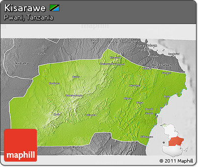 Physical 3D Map of Kisarawe, desaturated