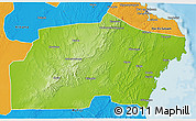 Physical 3D Map of Kisarawe, political outside