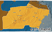 Political 3D Map of Kisarawe, darken