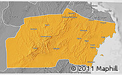 Political 3D Map of Kisarawe, desaturated