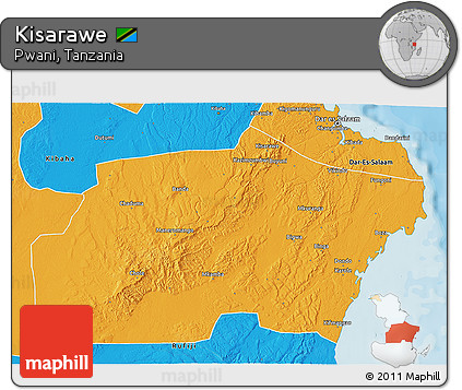 Political 3D Map of Kisarawe