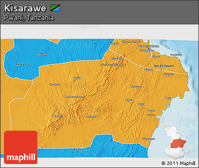 Political 3D Map of Kisarawe