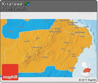 Political 3D Map of Kisarawe