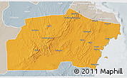 Political 3D Map of Kisarawe, lighten, semi-desaturated
