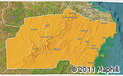 Political 3D Map of Kisarawe, satellite outside